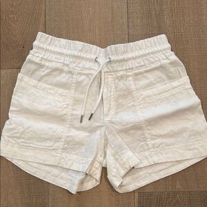 Athleta White Linen Drawstring Shorts